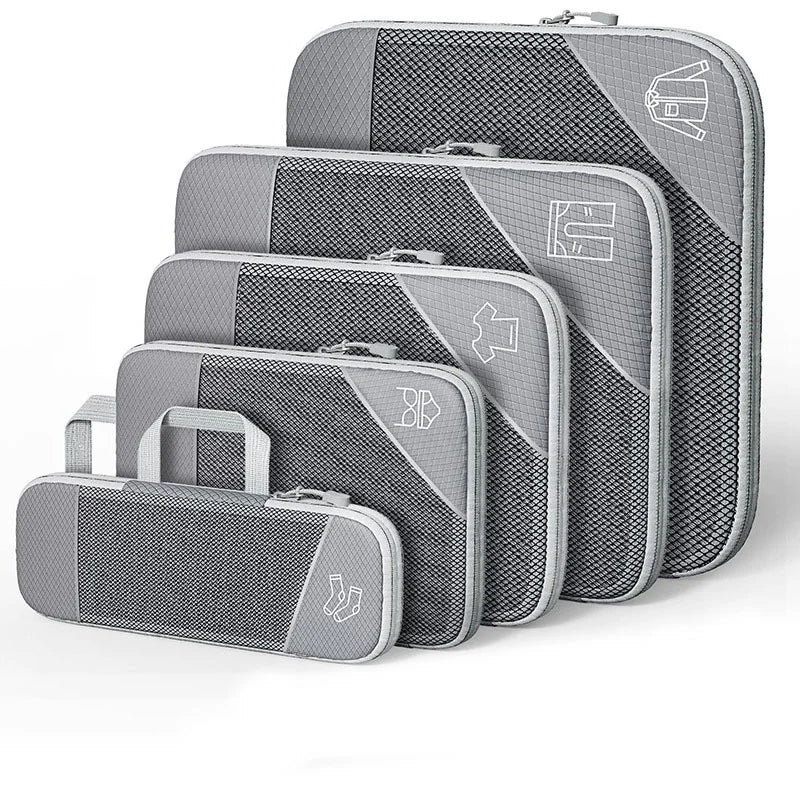 Premium 5 Pcs Travel Compressed Packing Cubes Set