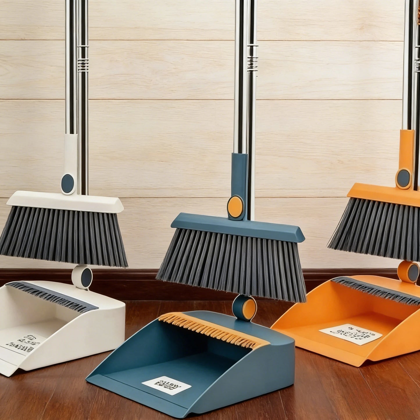 ALIFEX 2-in-1 Rotatable Folding Broom & Dustpan Set