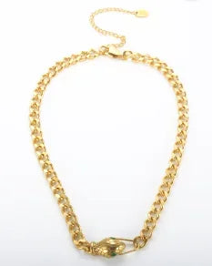 Alif Elegant Gold-Tone Necklace