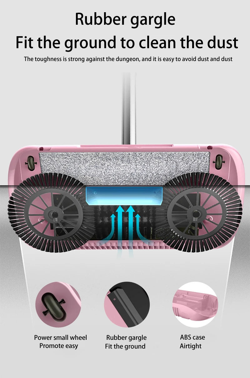 ALIFEX 3-in-1 Hand Push Magic Sweeper & Dustpan
