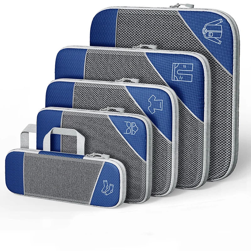 Premium 5 Pcs Travel Compressed Packing Cubes Set