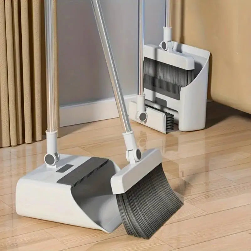 ALIFEX 3-in-1 Space-Saving Folding Broom & Dustpan Set