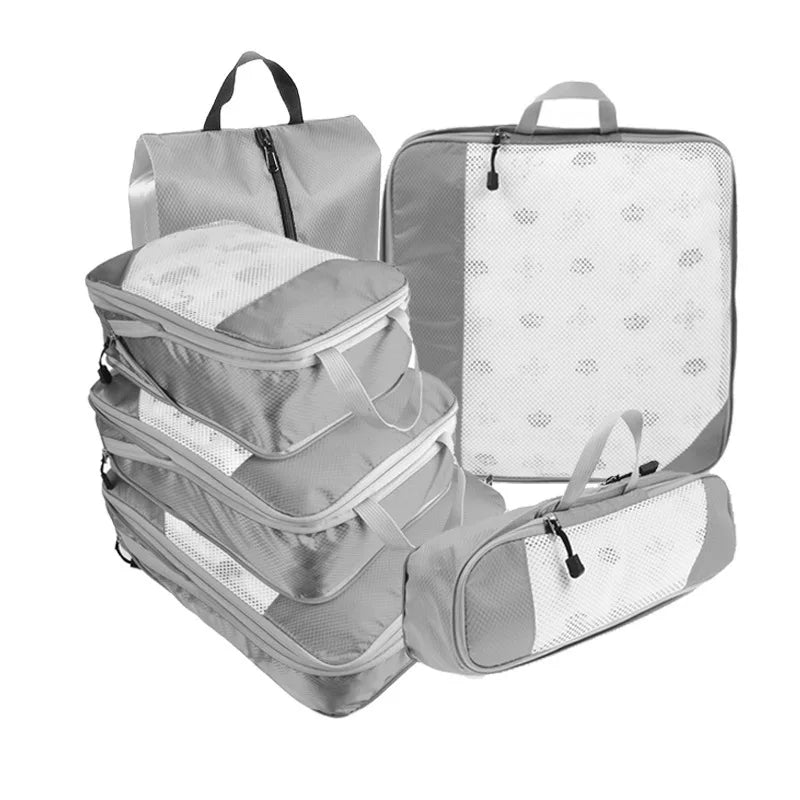 Premium 5 Pcs Travel Compressed Packing Cubes Set