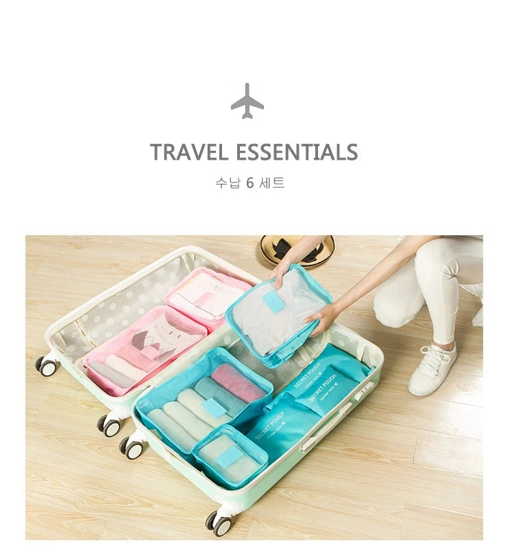 6 Pcs Complete Travel Packing Cubes Set