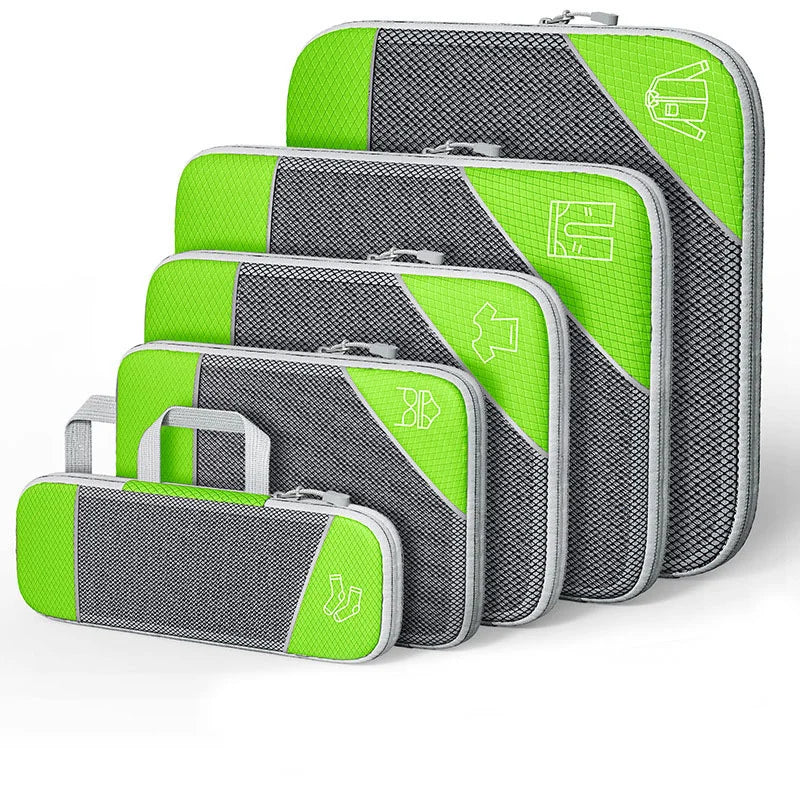 Premium 5 Pcs Travel Compressed Packing Cubes Set