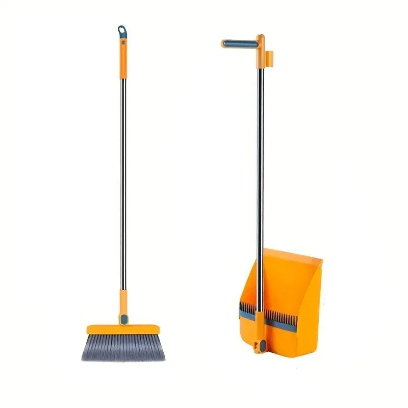 ALIFEX 2-in-1 Rotatable Folding Broom & Dustpan Set