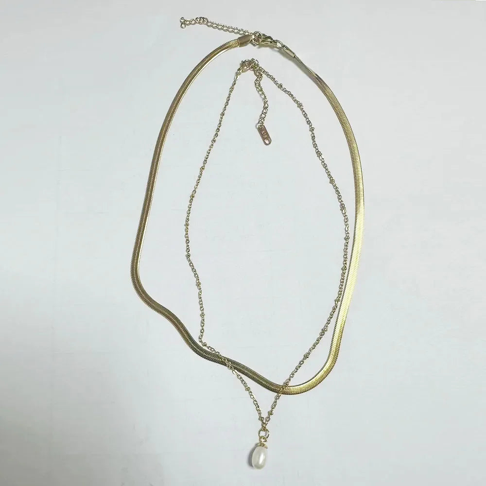 Alif Elegant Gold-Tone Necklace