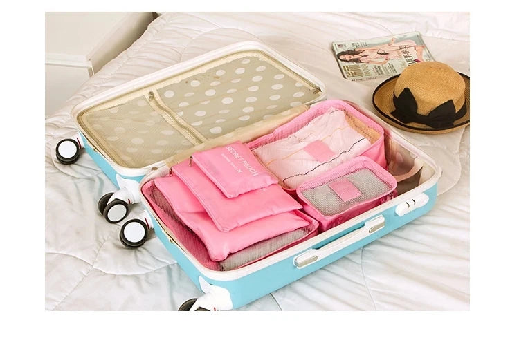 6 Pcs Complete Travel Packing Cubes Set