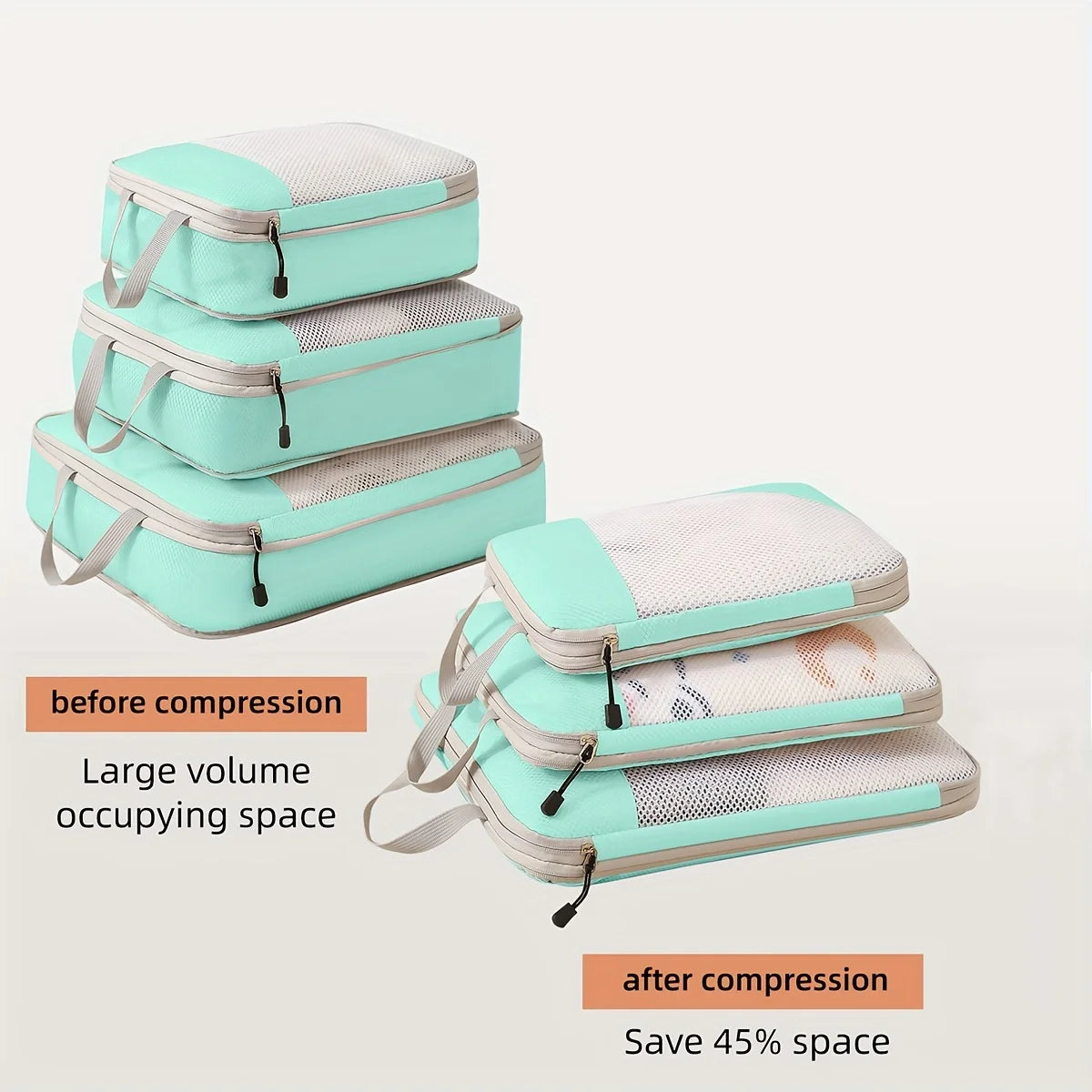 3 Pcs Premium Travel Compression Bags