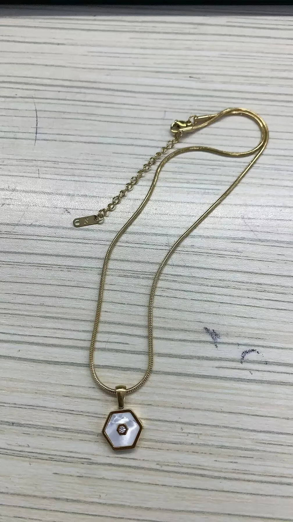 Alif Elegant Gold-Tone Necklace