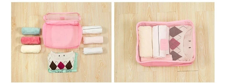 6 Pcs Complete Travel Packing Cubes Set