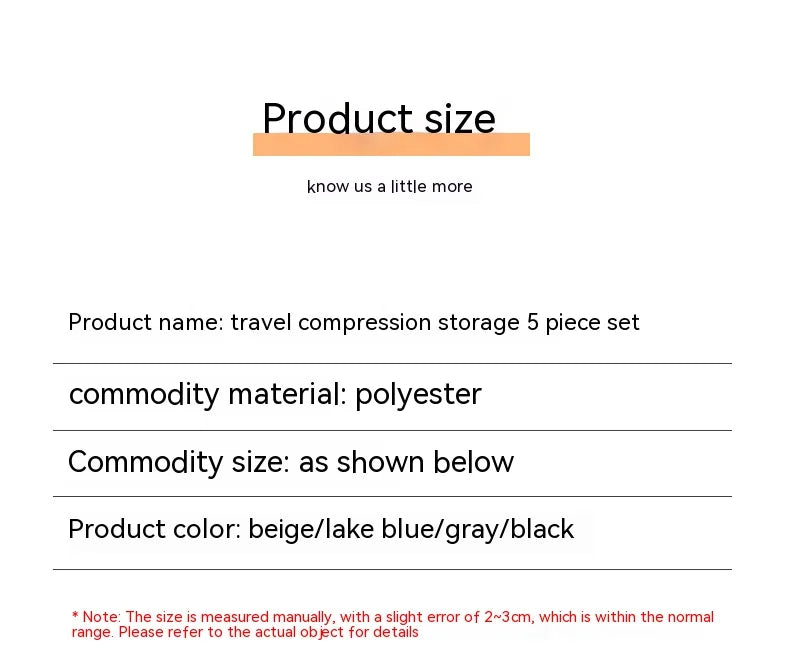 Premium Compression Packing Cubes for Suitcases