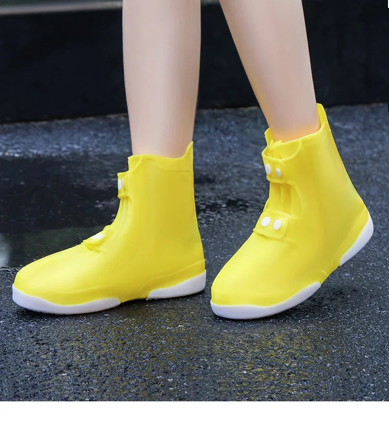 ALIFEX Double Button Anti-Slip Waterproof Shoe Covers