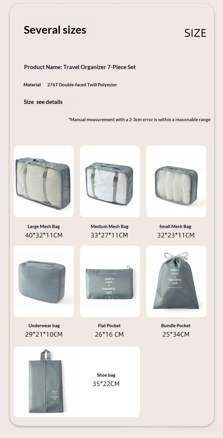 Multi-functional Travel Packing Cubes Organizer