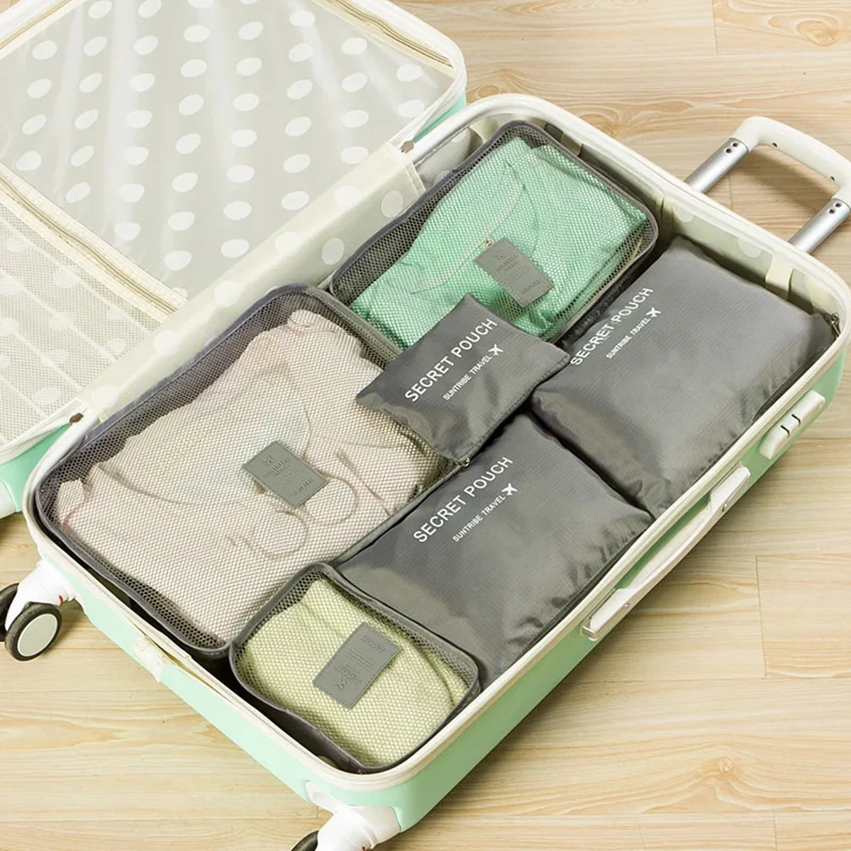 6 Pcs Complete Travel Packing Cubes Set