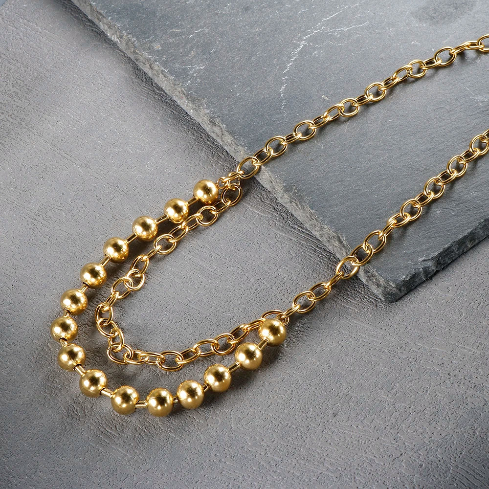 Alif Elegant Gold-Tone Necklace