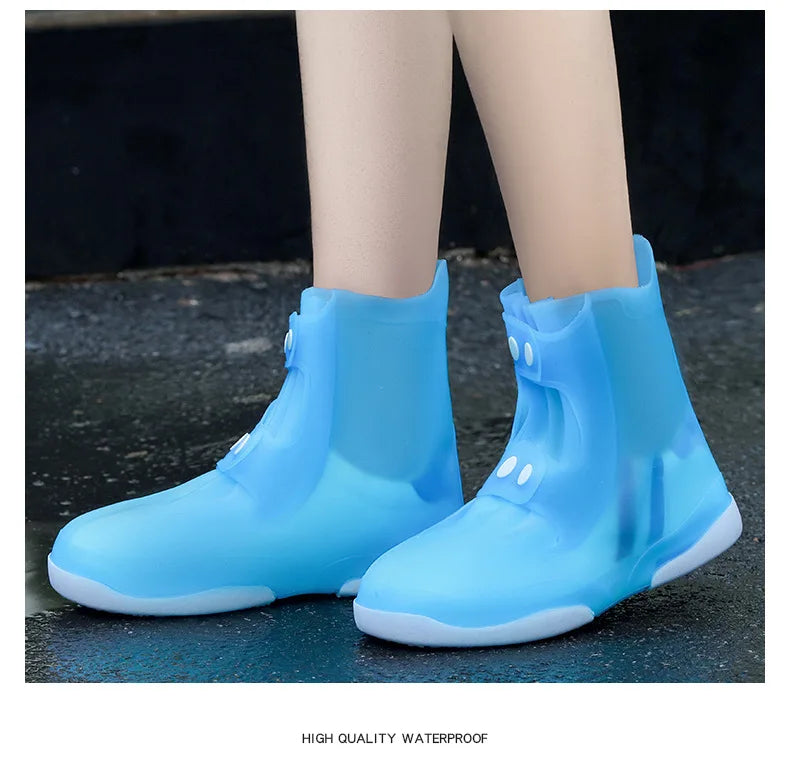 ALIFEX Double Button Anti-Slip Waterproof Shoe Covers