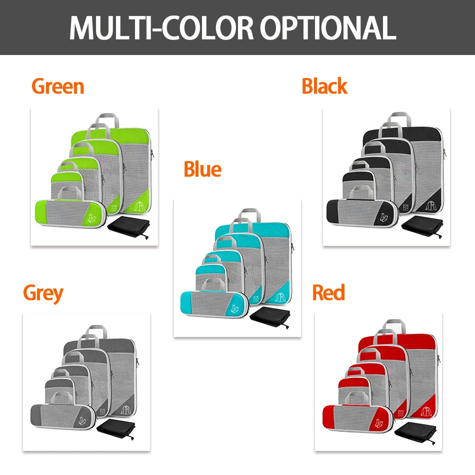 Premium 5 Pcs Travel Compressed Packing Cubes Set