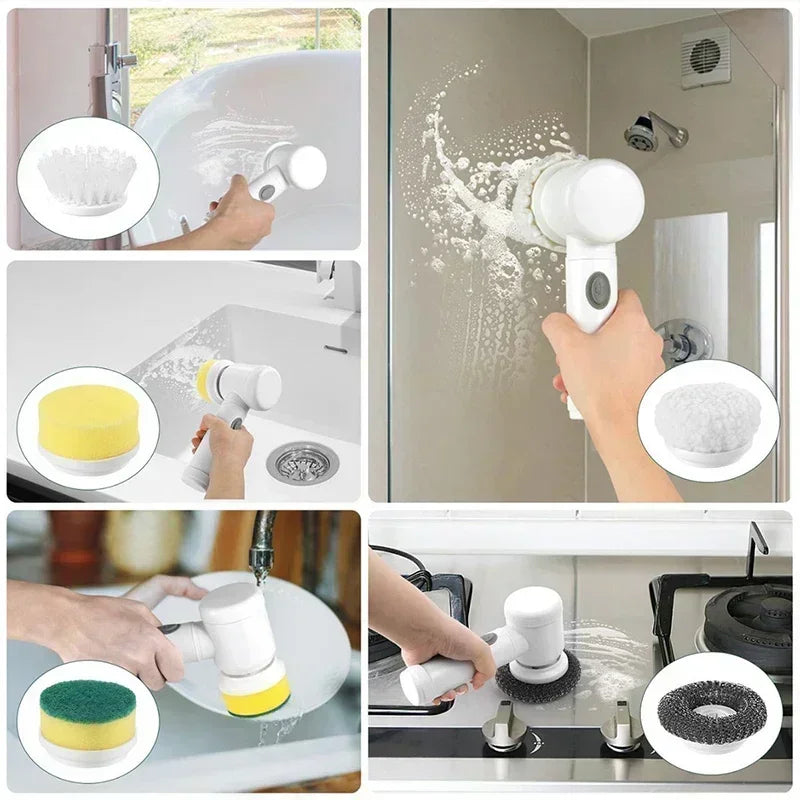 ALIFEX 5-in-1 Handheld Electric Spin Scrubber & Kitchen Cleaner