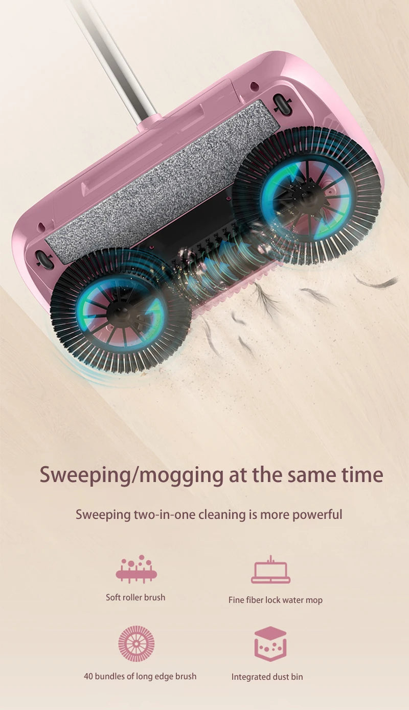 ALIFEX 3-in-1 Hand Push Magic Sweeper & Dustpan