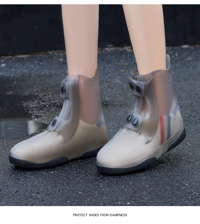 ALIFEX Double Button Anti-Slip Waterproof Shoe Covers