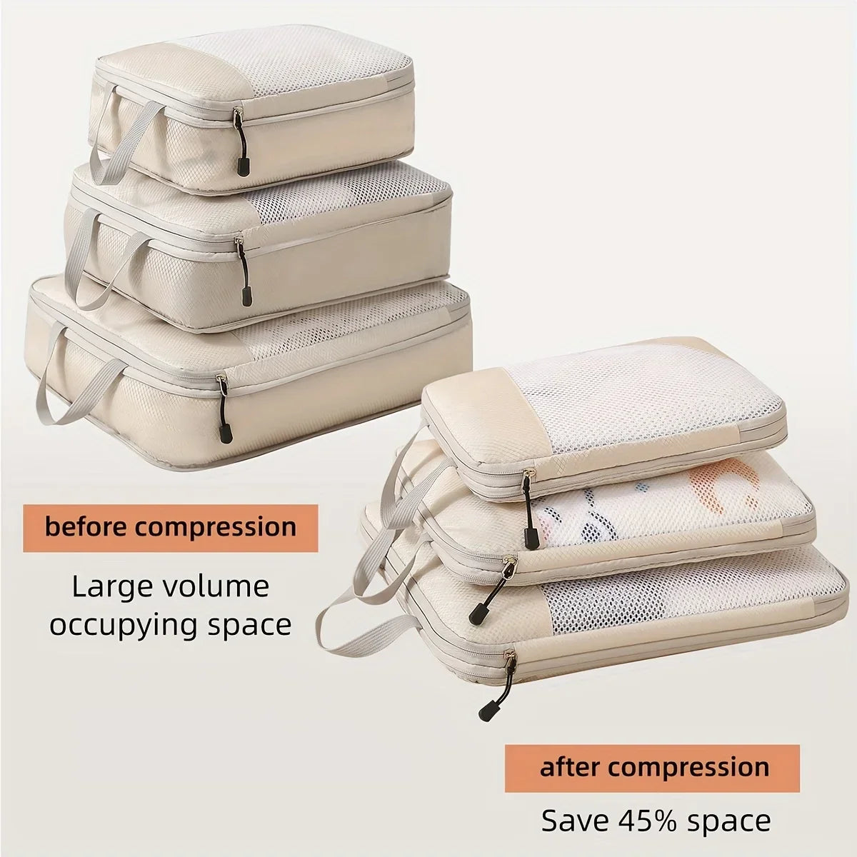 3 Pcs Premium Travel Compression Bags