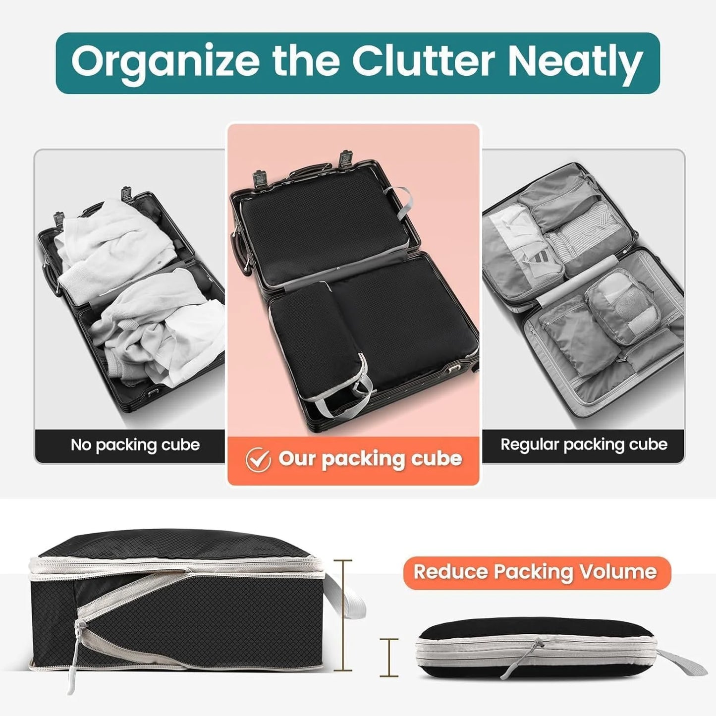 Premium Compression Packing Cubes for Travel
