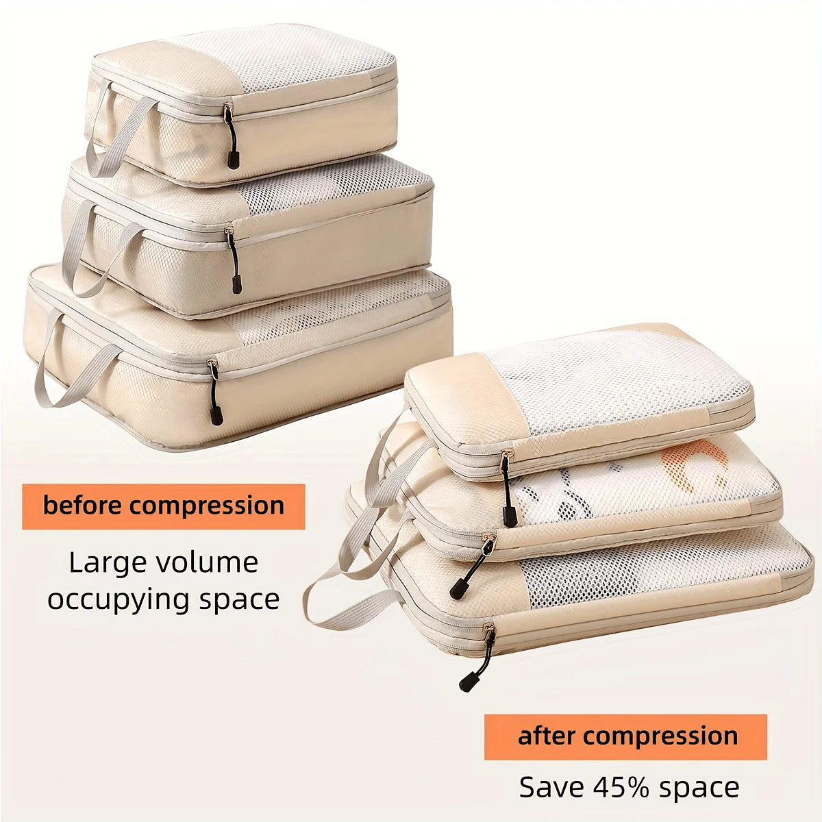 3 Pcs Premium Travel Compression Bags