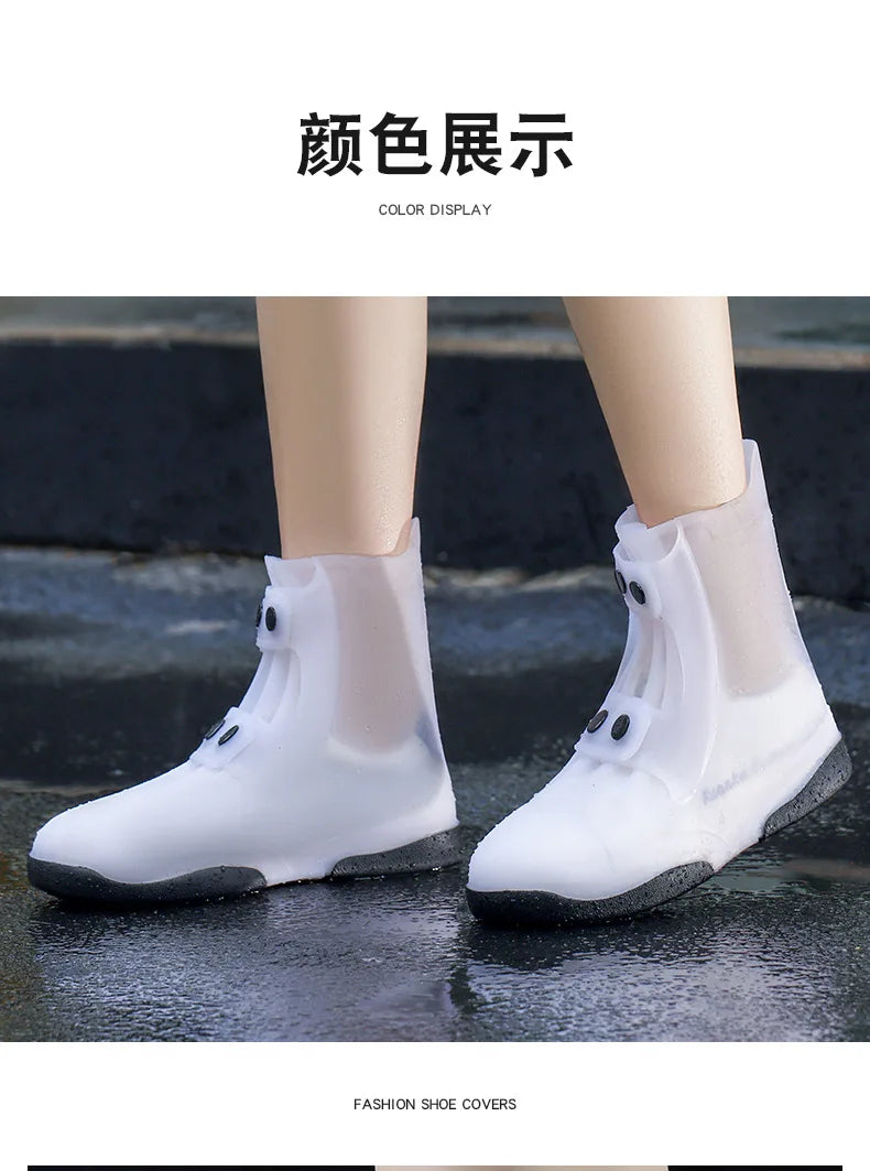 ALIFEX Double Button Anti-Slip Waterproof Shoe Covers