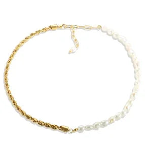 Alif Elegant Gold-Tone Necklace