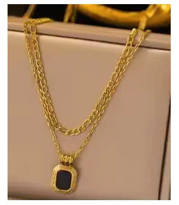 Alif Elegant Gold-Tone Necklace