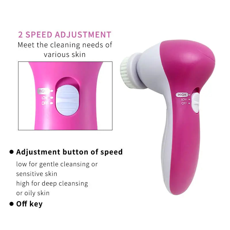 ALIFEX 5-in-1 Electric Facial Cleansing Brush & Massager