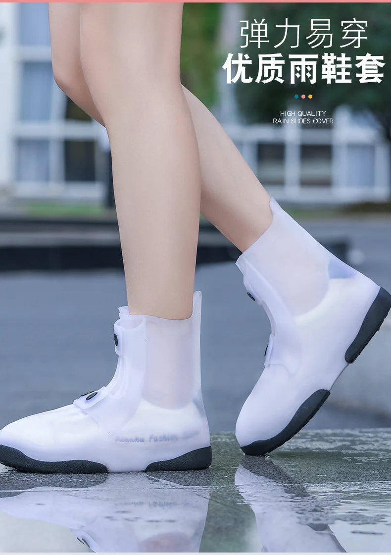 ALIFEX Double Button Anti-Slip Waterproof Shoe Covers