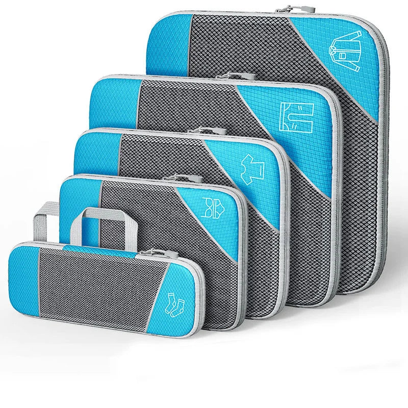 Premium 5 Pcs Travel Compressed Packing Cubes Set