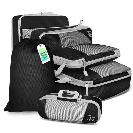 Premium 5 Pcs Travel Compressed Packing Cubes Set
