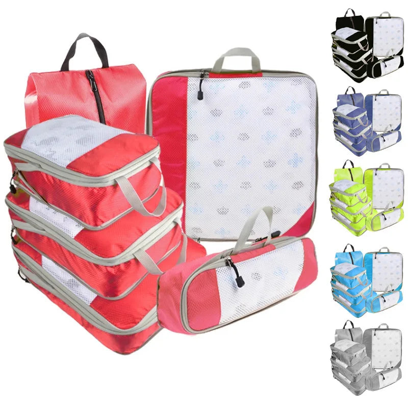 Premium 5 Pcs Travel Compressed Packing Cubes Set