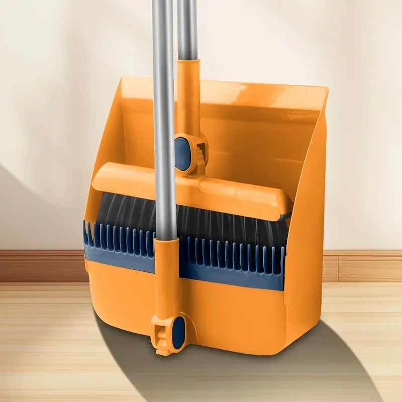 ALIFEX 2-in-1 Rotatable Folding Broom & Dustpan Set