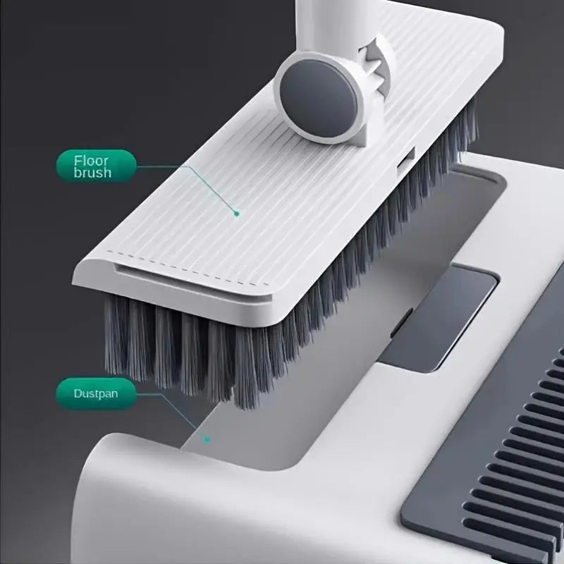 ALIFEX 3-in-1 Space-Saving Folding Broom & Dustpan Set