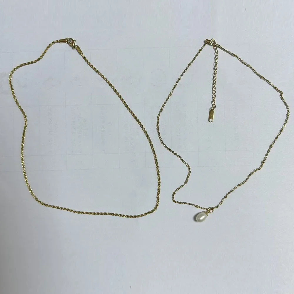 Alif Elegant Gold-Tone Necklace
